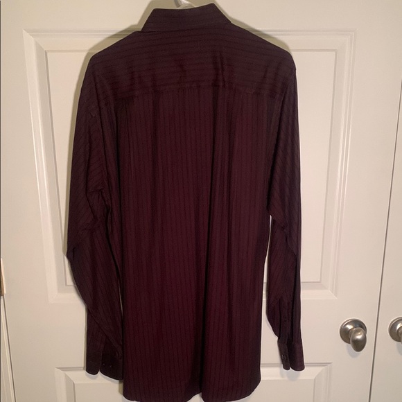 Men’s Calvin Klein Burgundy w/Stripe Button-down Shirt 15-1/2, 34/35 - Picture 3 of 11